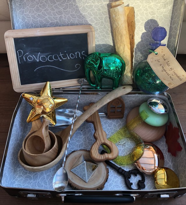 Inspiring Suitcases filled with exciting treasures to explore - provocations in a suitcase