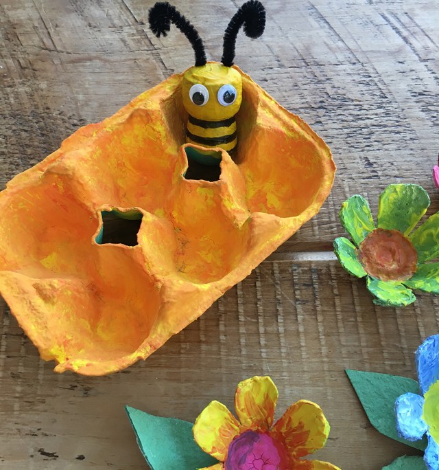 Recycled Cork Character crafts - ideal for story telling and small world play - Bumble Bee and Honey Comb