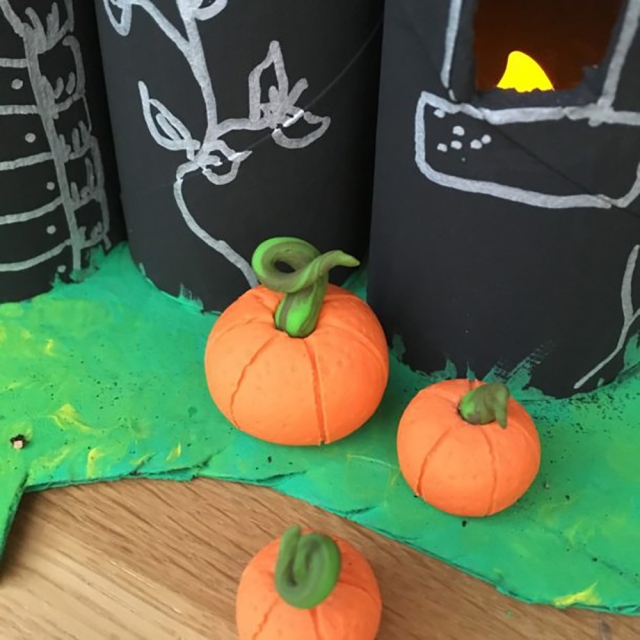Halloween Craft Projects for Kids - handmade fimo clay pumpkins