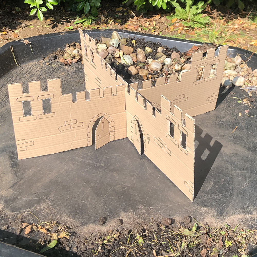 Recycled cardboard castle