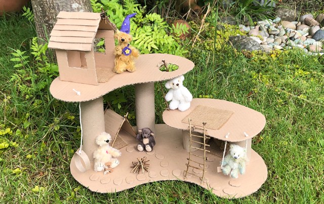 Recycled cardboard treehouse