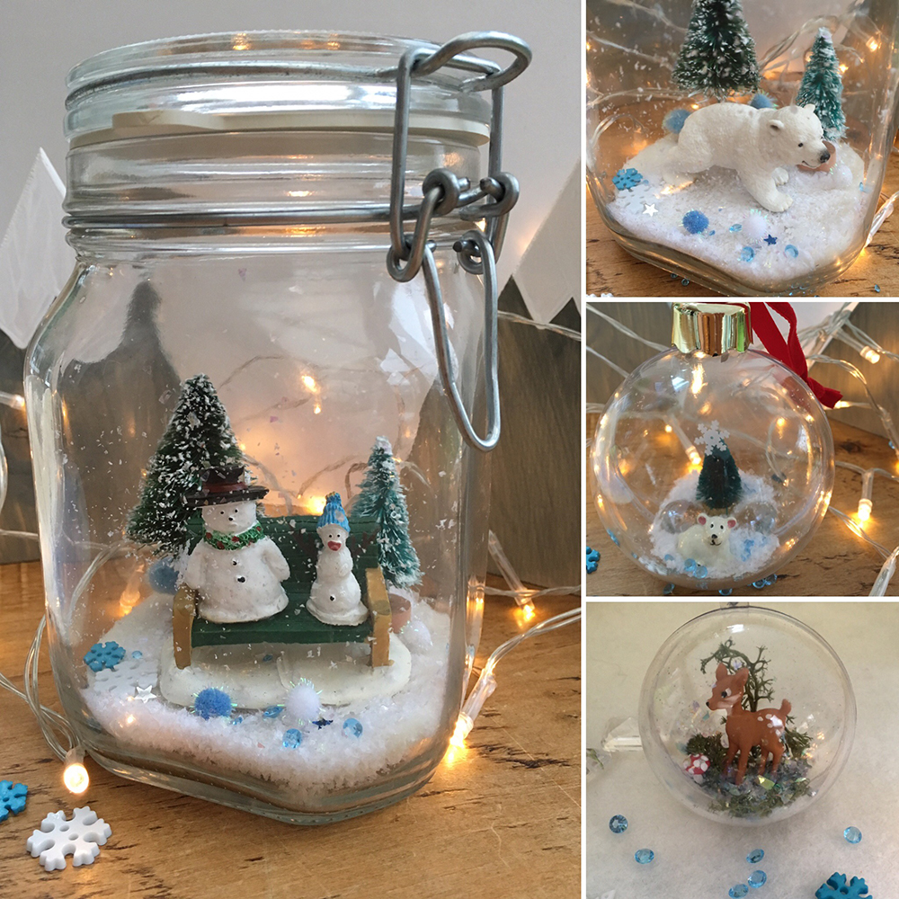 Small World Christmas Scene in a Jar