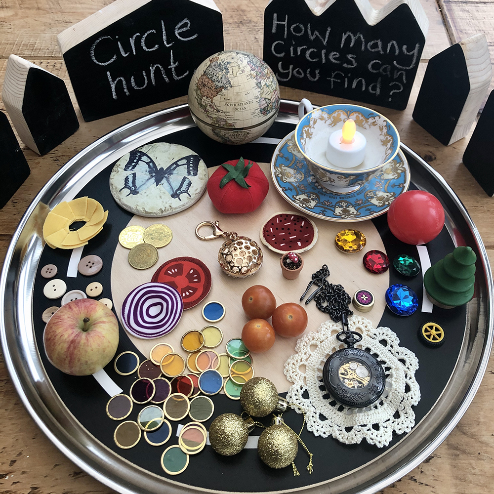 Exploring Circles and Basic Fractions - circle hunt