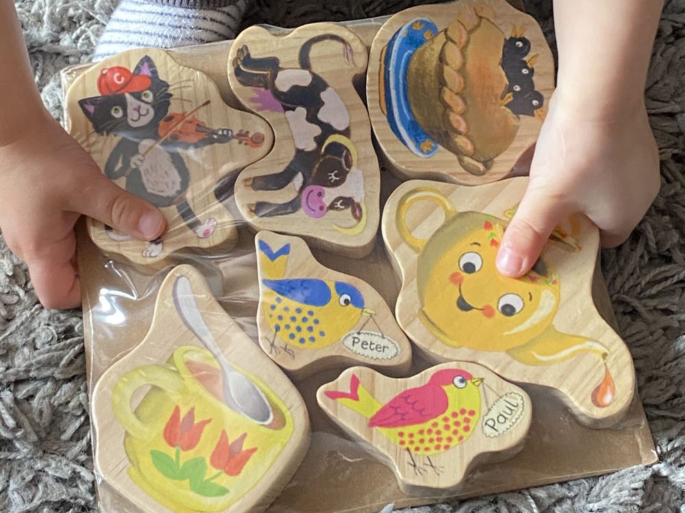 Nursery Rhymes in Play - wooden characters
