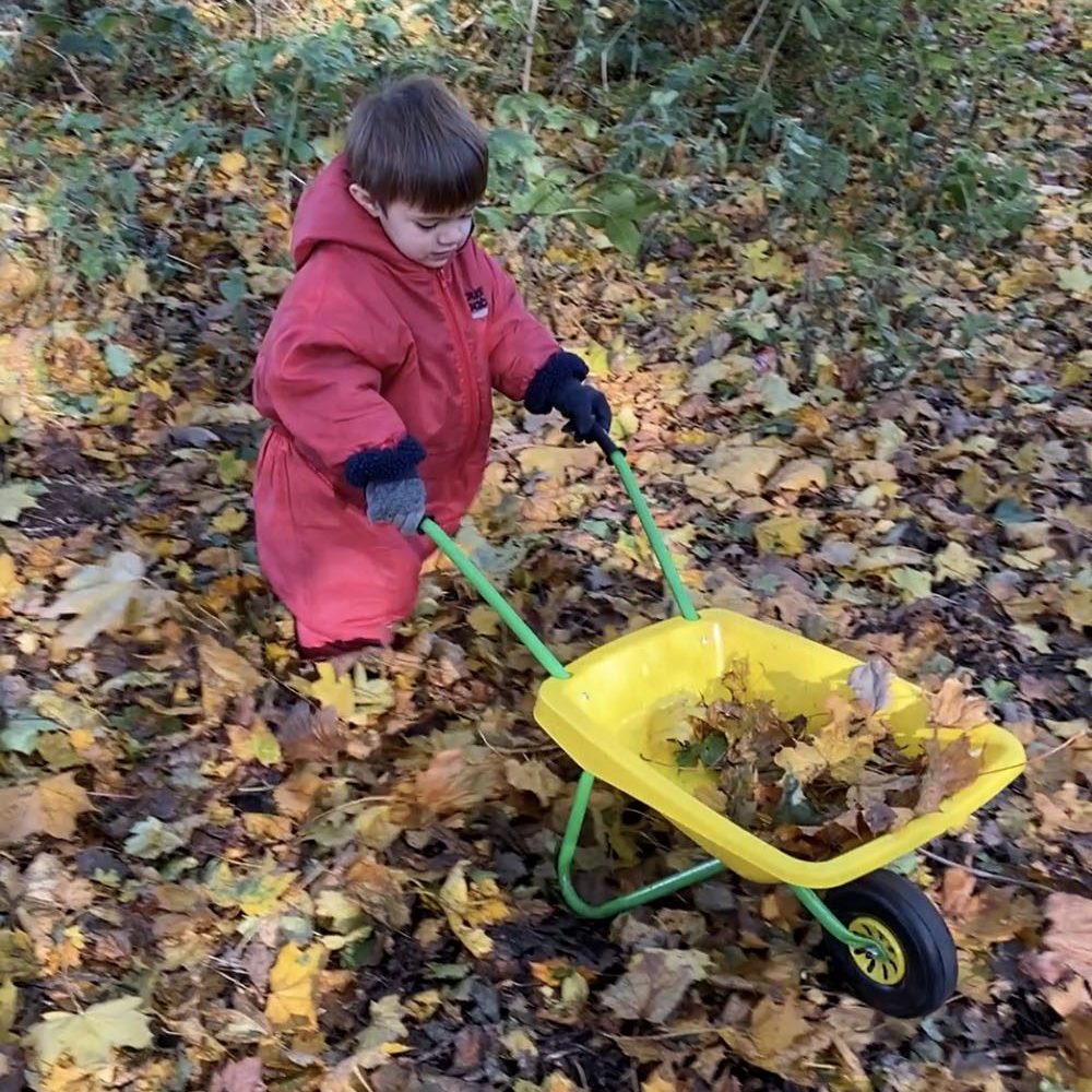 Forest school physical activity through active play.