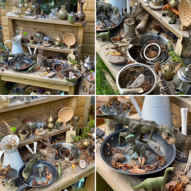 Dinosaur Mud Kitchen play activity idea