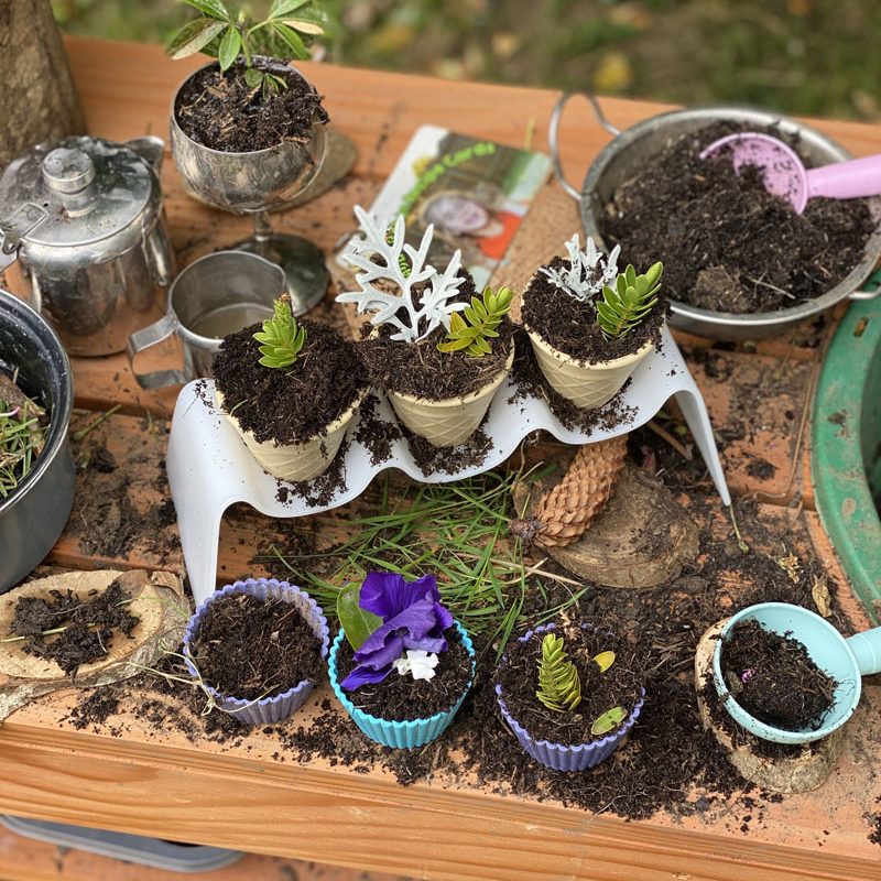 Nature Ice Creams in the mud kitchen