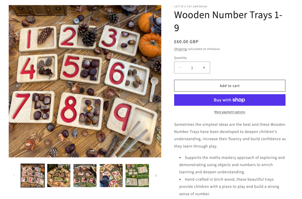 Wooden Number Trays 1-9
